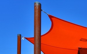Stretch canvas covered playscape and swingset at Summit Pointe in Oklahoma City, Oklahoma